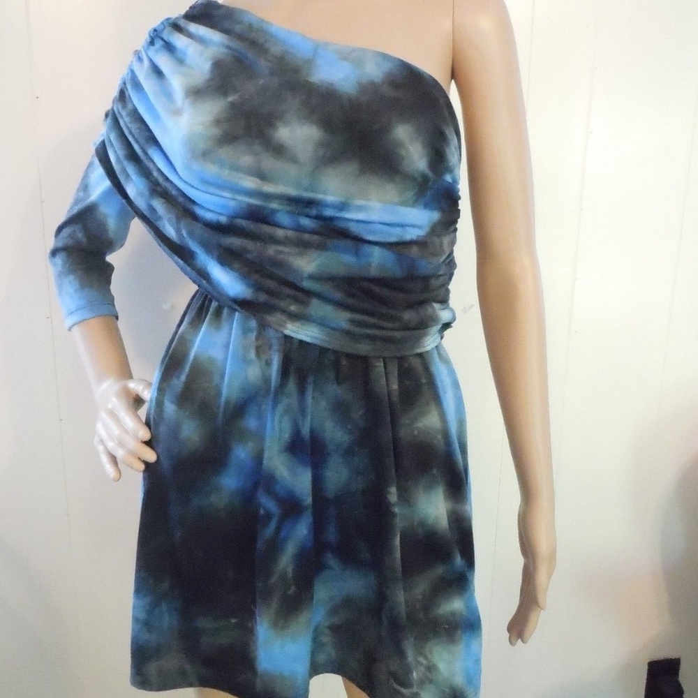 Women's One Shoulder Tunic Tie Dye Mini Dress